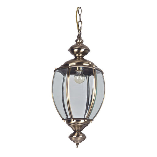 Antique Brass Finish Tear-Drop Shaped Lantern - 1 Bulb