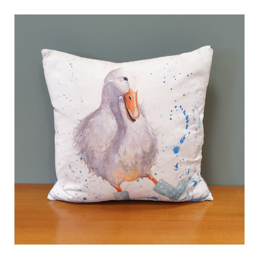 Duck in Wellies Cushion