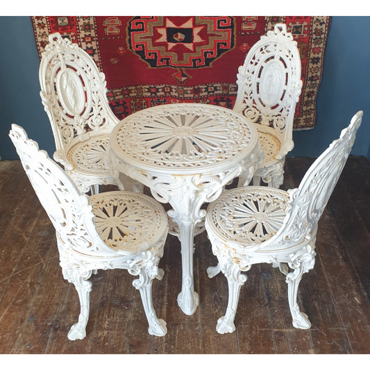 Cast Iron Garden Table and Four Chairs