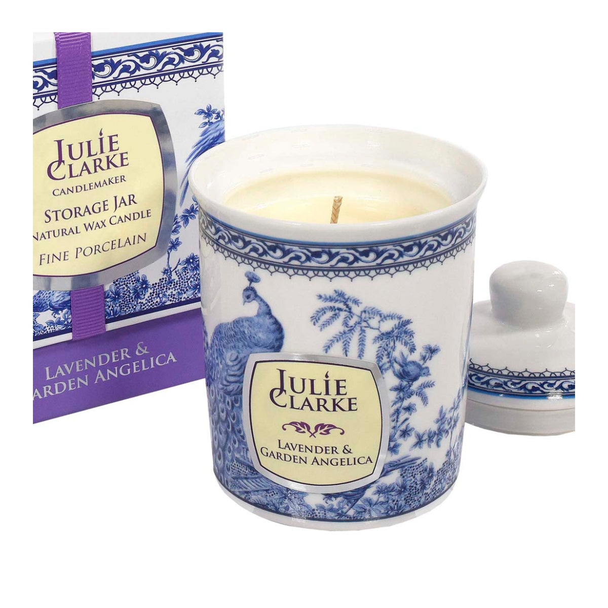 Julie Clarke Lavender and Garden Angelica Peacock Candle
